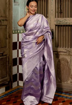 Woven Art Silk Saree in Purple