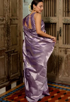 Woven Art Silk Saree in Purple
