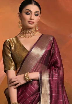Woven Art Silk Saree in Purple