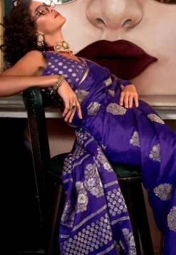 Woven Art Silk Saree in Purple