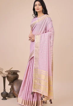 Woven Art Silk Saree in Purple