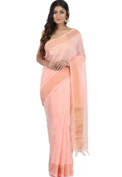 Woven Art Silk Saree in Peach