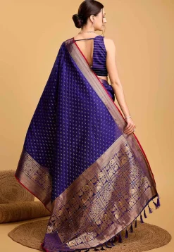 Woven Art Silk Saree in Royal Blue