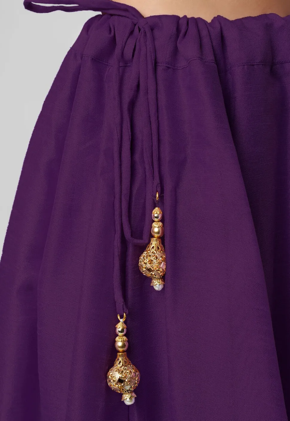 Woven Art Silk Skirt in Purple