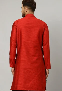 Woven Banarasi Silk Kurta in Maroon