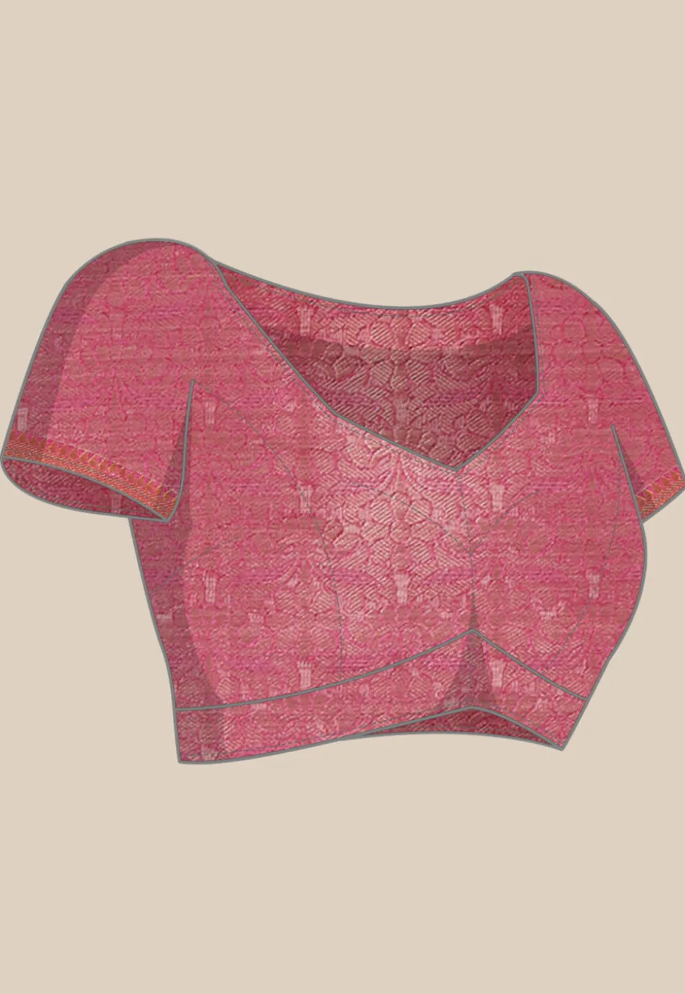 Woven Bangalore Silk Saree in Pink