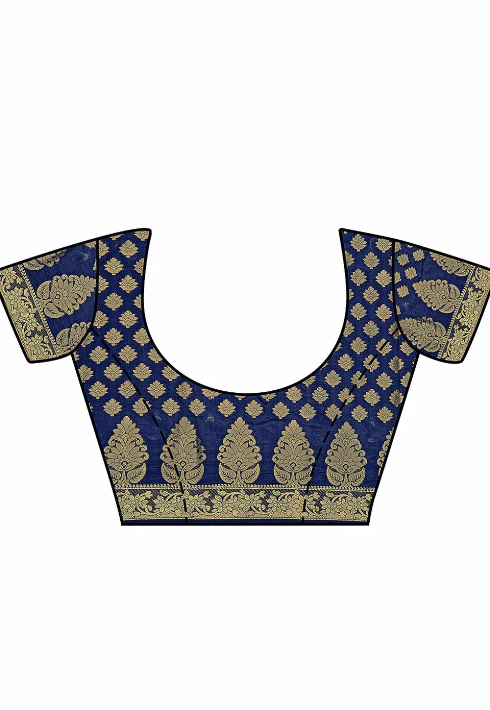 Woven Bangalore Silk Saree in Dark Blue