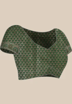 Woven Bangalore Silk Saree in Dark Teal Green