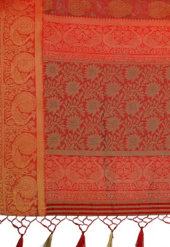 Woven Bangalore Silk Saree in Red