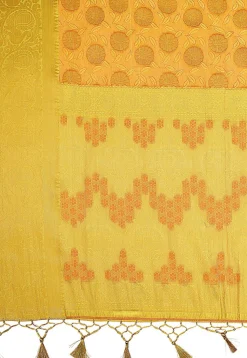 Woven Bangalore Silk Saree in Mustard