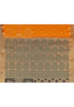 Woven Bangalore Silk Saree in Orange