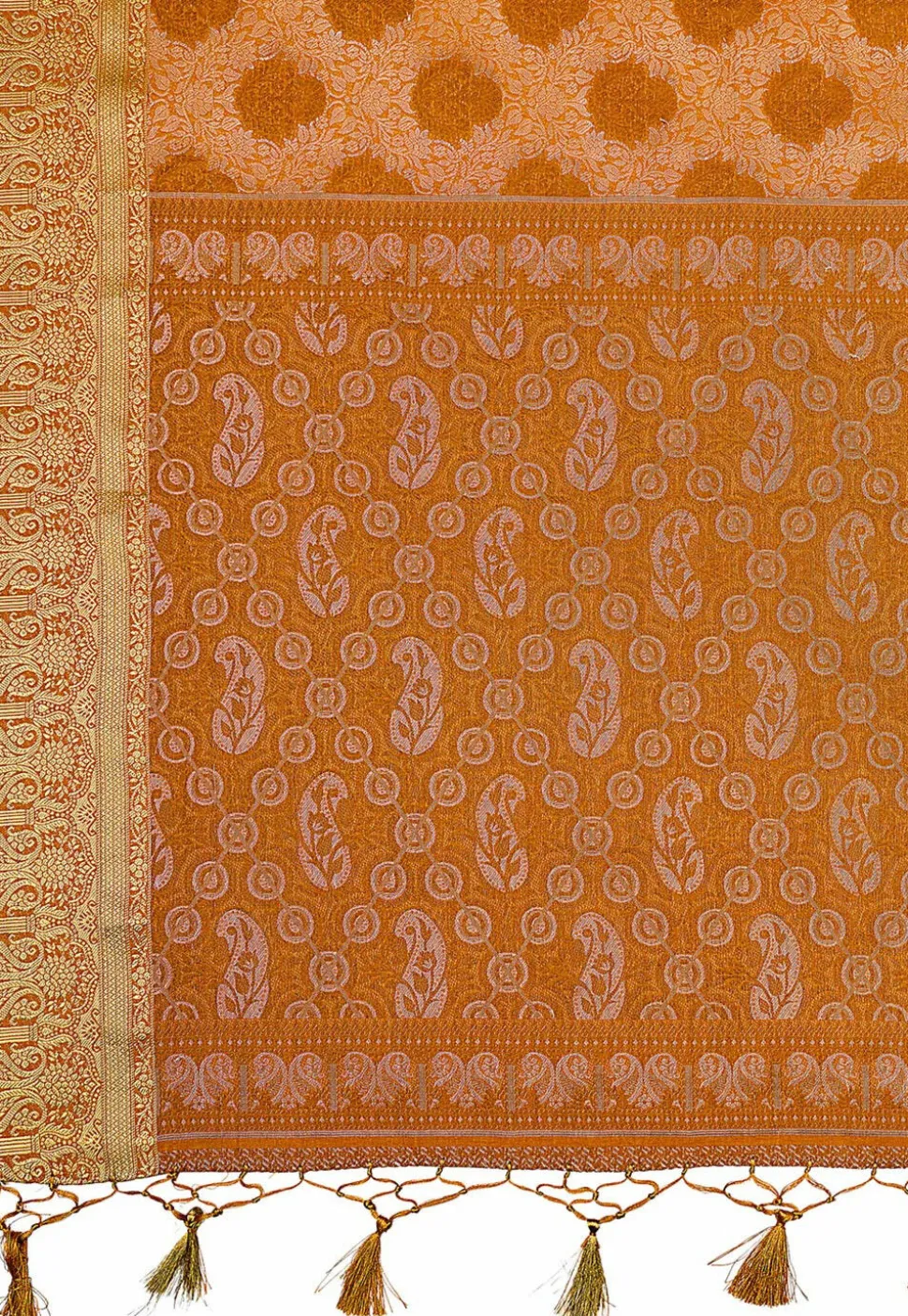 Woven Bangalore Silk Saree in Mustard
