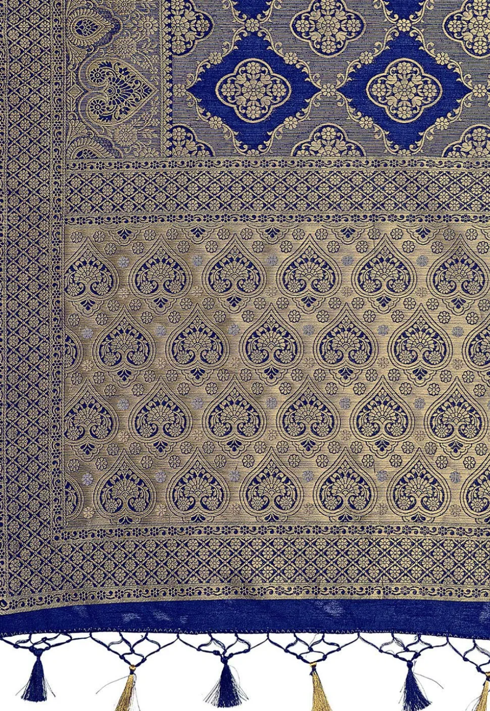 Woven Bangalore Silk Saree in Royal Blue