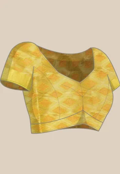 Woven Bangalore Silk Saree in Mustard