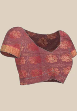 Woven Bangalore Silk Saree in Fuchsia