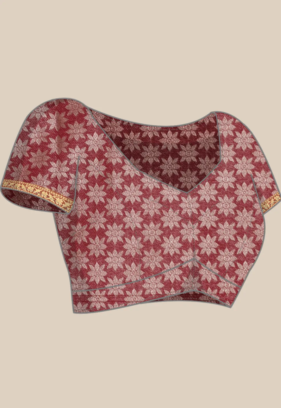 Woven Bangalore Silk Saree in Maroon