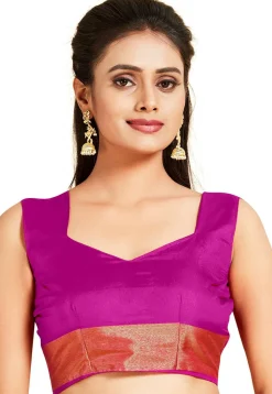 Woven Bangalore Silk Saree in Rust