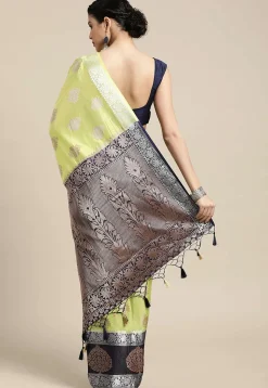 Woven Bangalore Silk Saree in Light Green