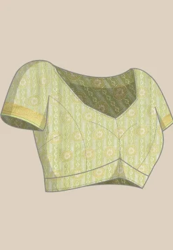 Woven Bangalore Silk Saree in Light Green