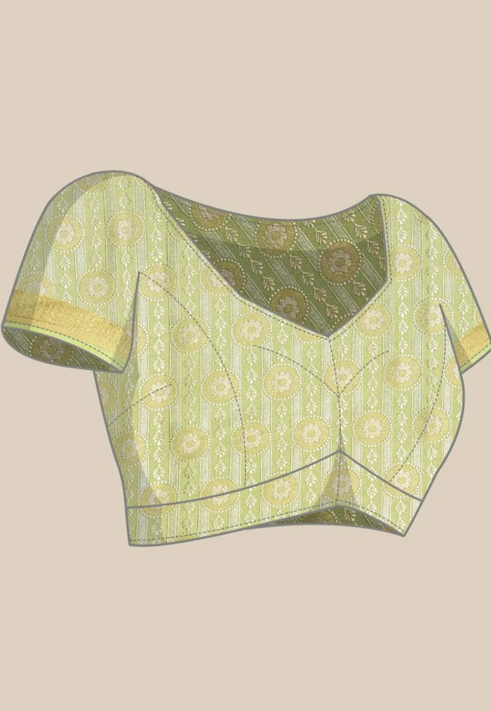 Woven Bangalore Silk Saree in Light Green