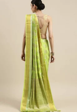 Woven Bangalore Silk Saree in Light Green