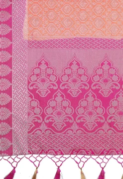 Woven Bangalore Silk Saree in Pastel Orange