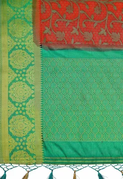 Woven Bangalore Silk Saree in Red