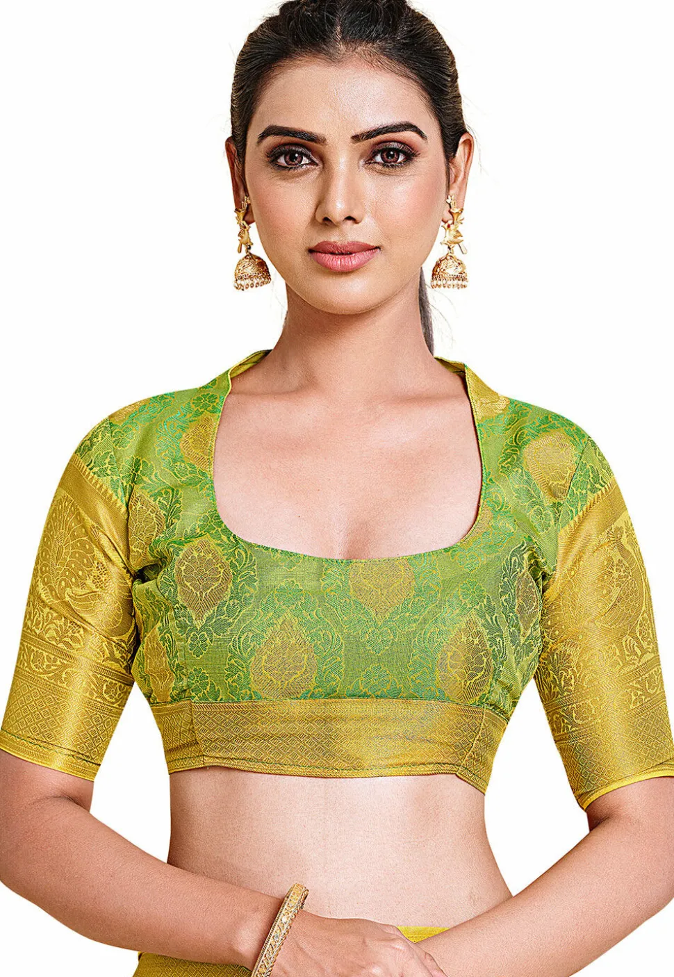 Woven Bangalore Silk Saree in Light Green