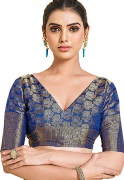 Woven Bangalore Silk Saree in Teal Green