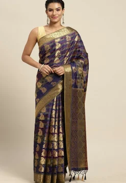 Woven Bangalore Silk Saree in Multicolor