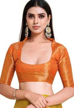 Woven Bangalore Silk Saree in Light Olive Green