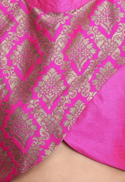 Woven Brocade Blouse in Fuchsia