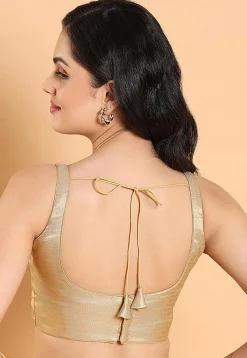Woven Brocade Blouse in Golden