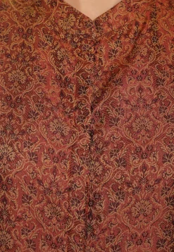 Woven Brocade Silk Anarkali Style Suit in Brown
