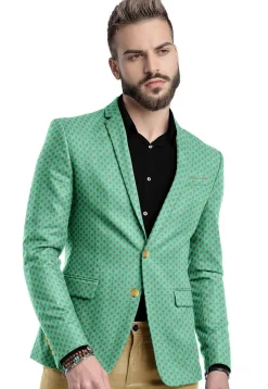 Woven Chanderi Blazer in Sea Green
