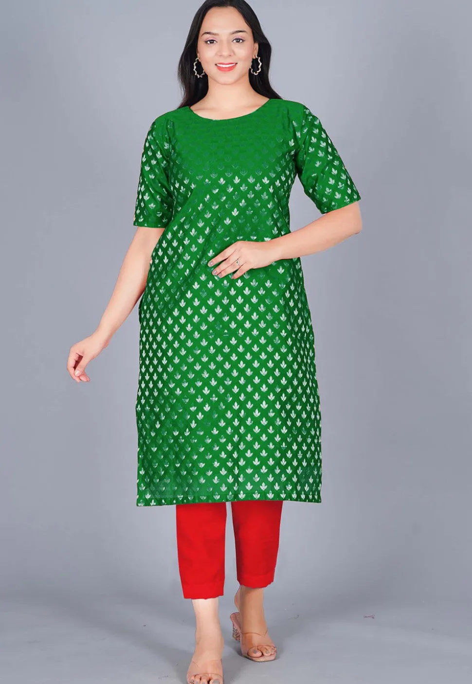 Woven Chanderi Silk Jacquard Pakistani Suit in Dark Green