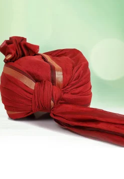 Woven Chanderi Silk Kids Turban in Maroon