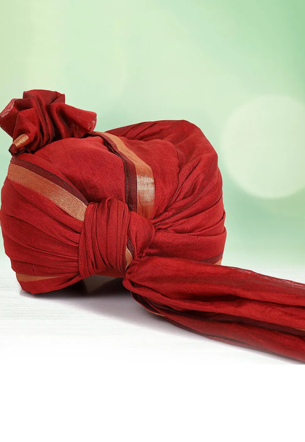Woven Chanderi Silk Kids Turban in Maroon