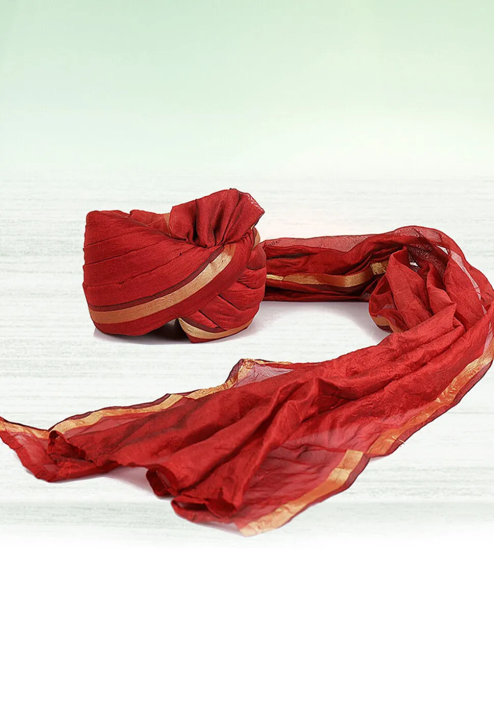 Woven Chanderi Silk Kids Turban in Maroon