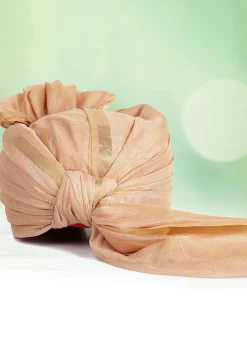 Woven Chanderi Silk Kids Turban in Light Beige