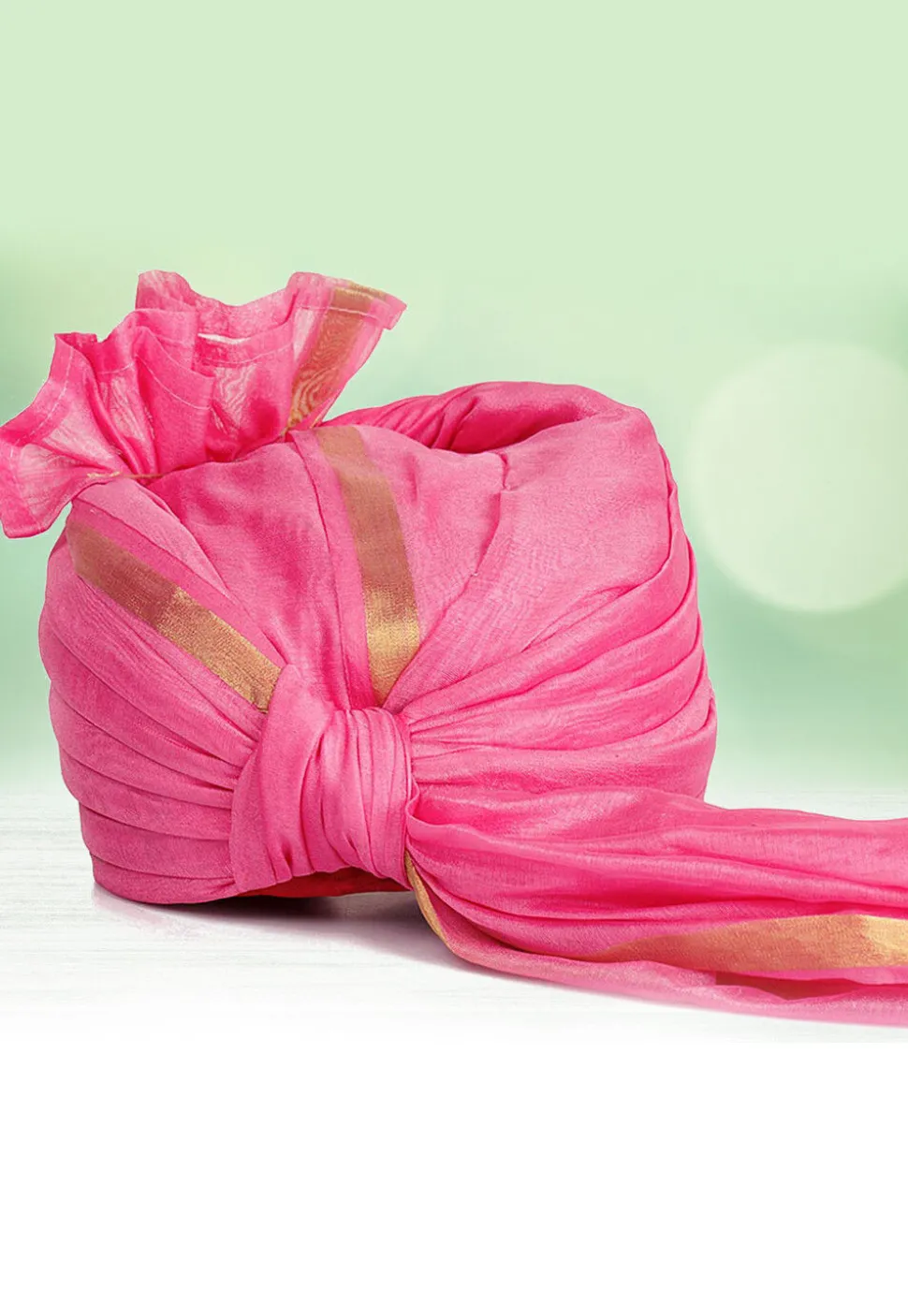 Woven Chanderi Silk Kids Turban in Pink