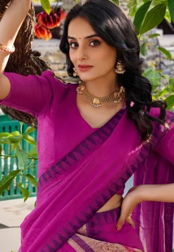 Woven Chanderi Silk Lehenga in Pink