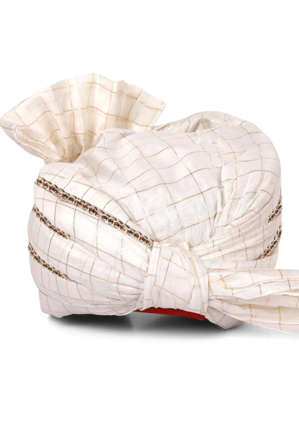 Woven Chanderi Silk Turban in Off White
