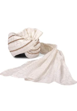 Woven Chanderi Silk Turban in Off White