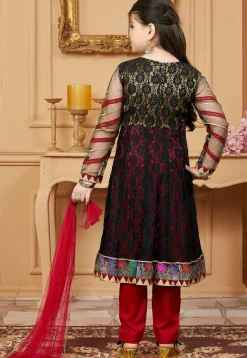 Woven Chantelle Net A Line Suit in Black