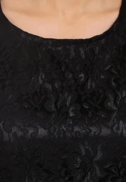 Woven Chantelle Net Anarkali Style Suit in Black