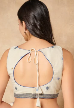 Woven Cotton Blouse in Off White