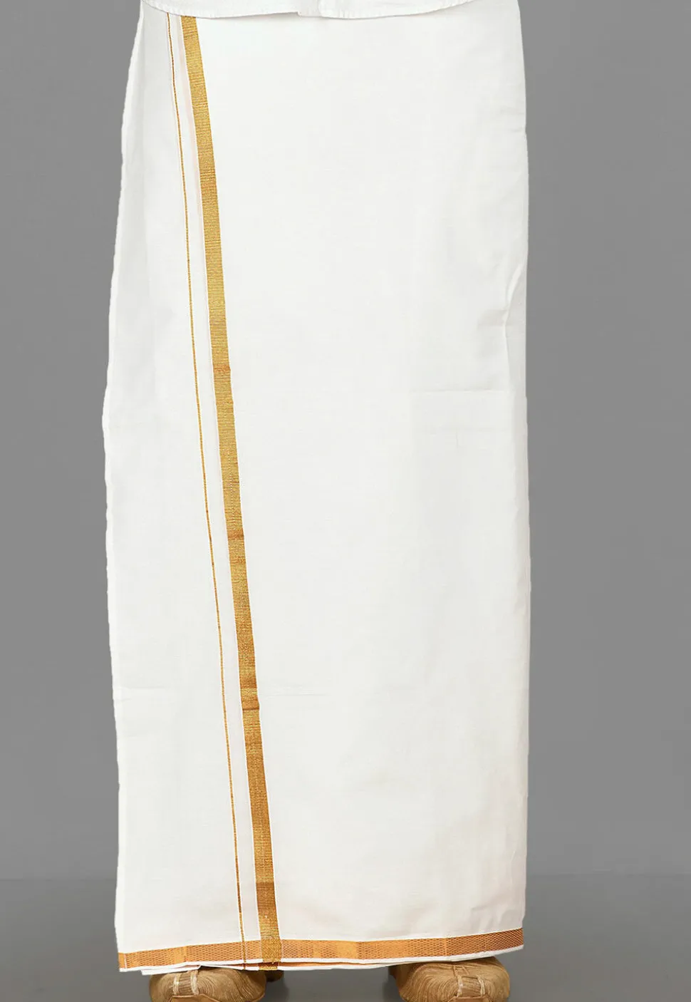Woven Cotton Dhoti in White