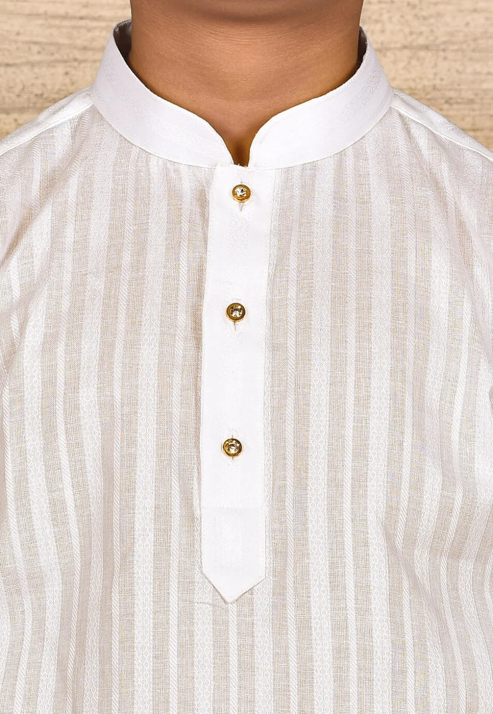 Woven Cotton Kurta in White