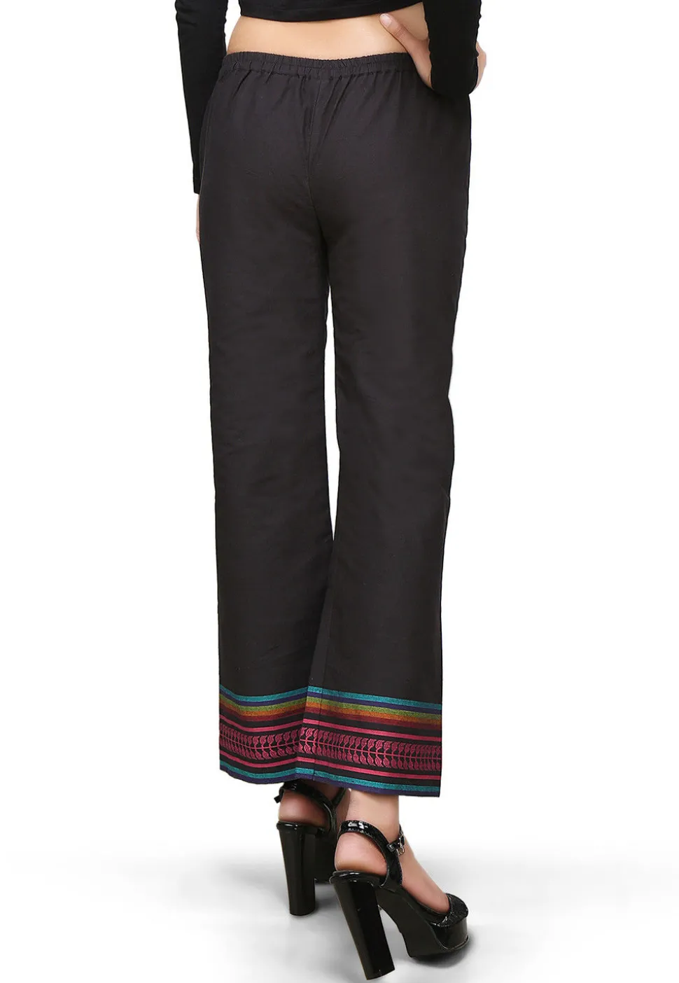 Woven Cotton Pant In Black